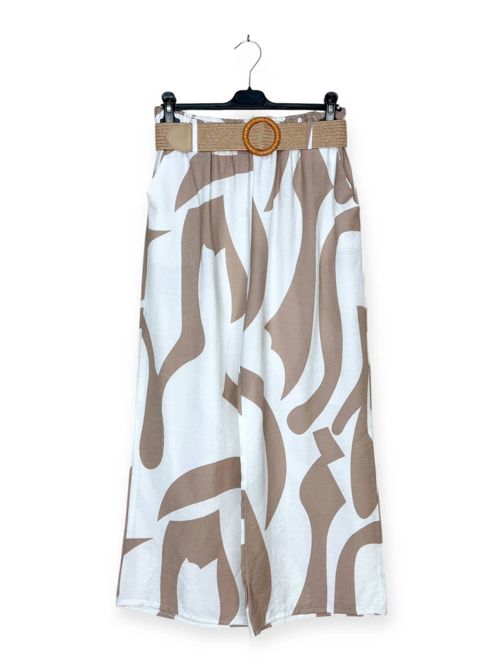 Pants with abstract pattern