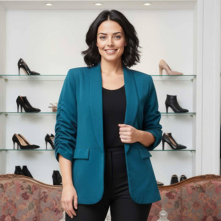 Oversized Rouched Sleeve Blazer