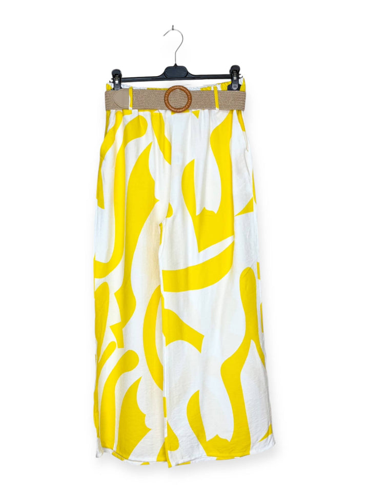 Pants with abstract pattern