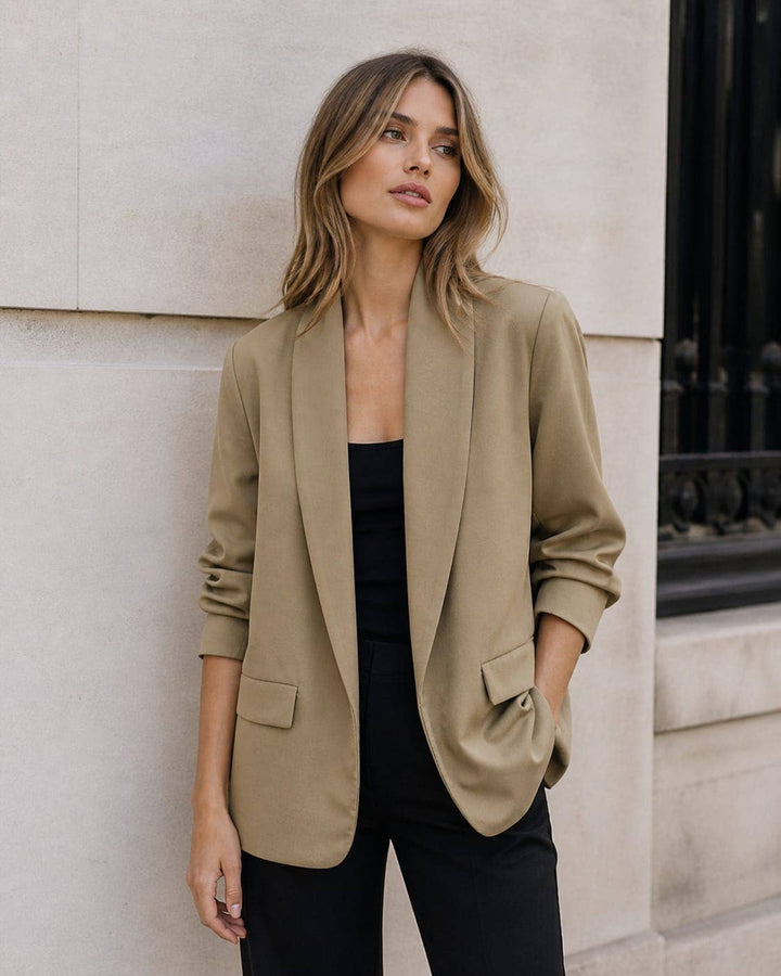 Oversized Rouched Sleeve Blazer