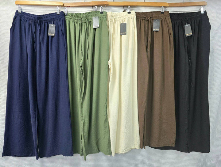Wide Leg Elasticated Stretch Trousers