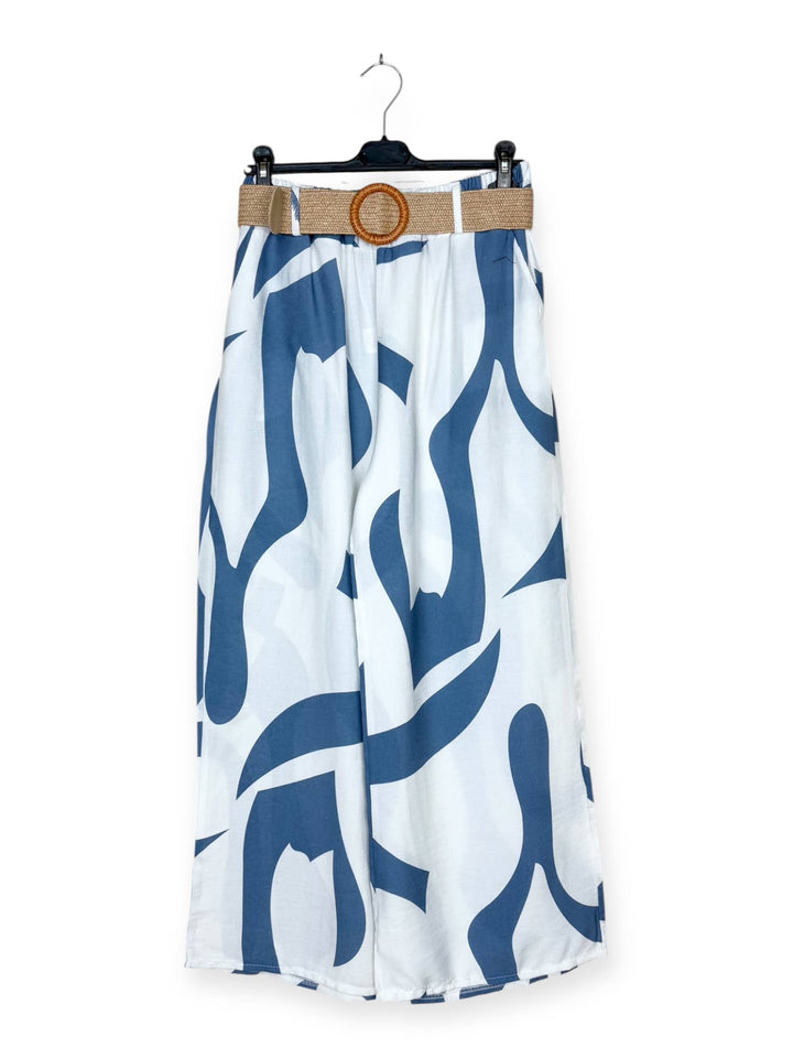 Pants with abstract pattern