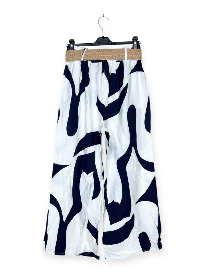 Pants with abstract pattern