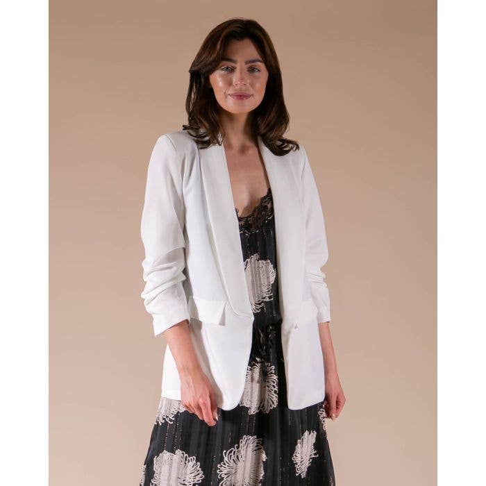 Oversized Rouched Sleeve Blazer