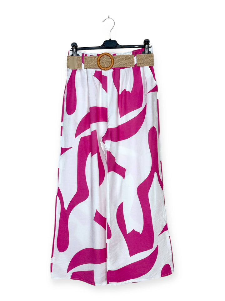 Pants with abstract pattern
