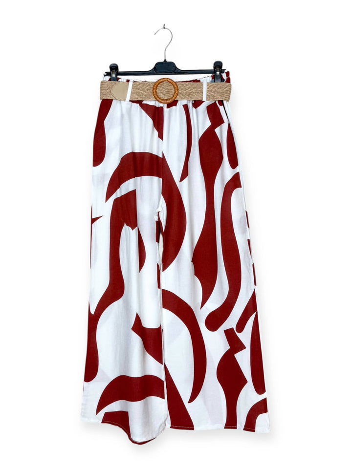 Pants with abstract pattern