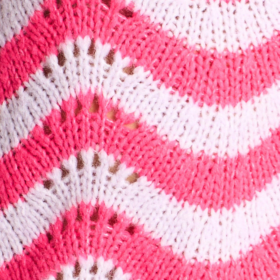 Scalloped Wave Stripe Wool Blend Jumper (Lilac/Pink)