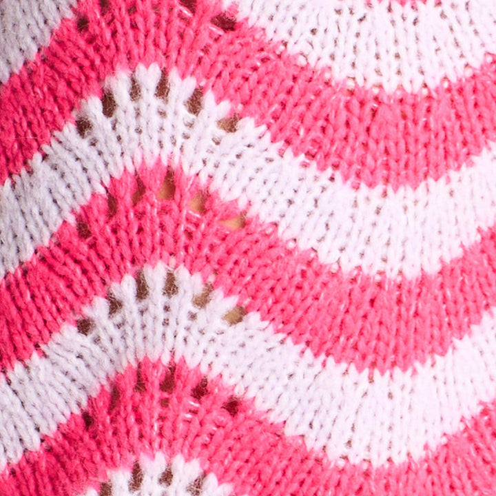 Scalloped Wave Stripe Wool Blend Jumper (Lilac/Pink)