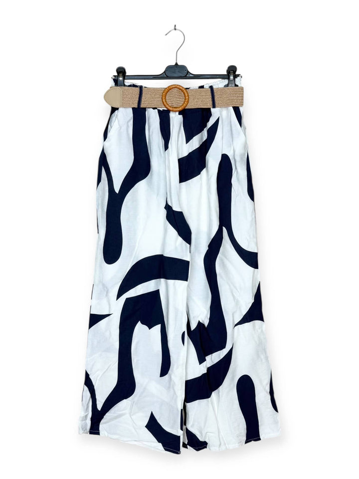 Pants with abstract pattern