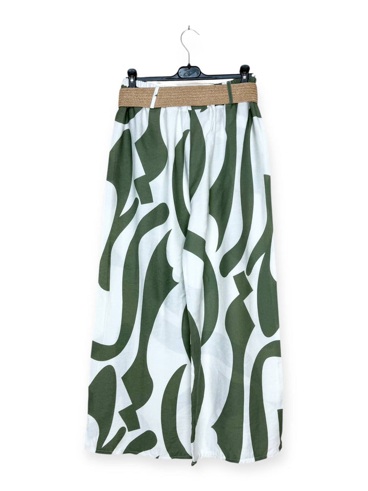 Pants with abstract pattern