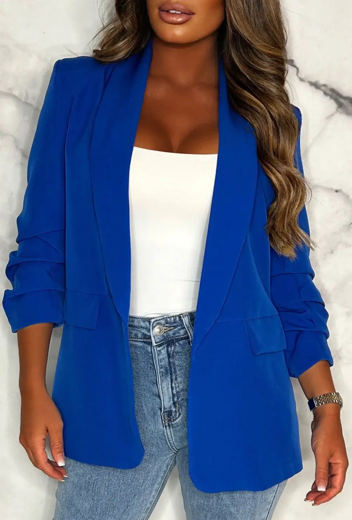 Oversized Rouched Sleeve Blazer