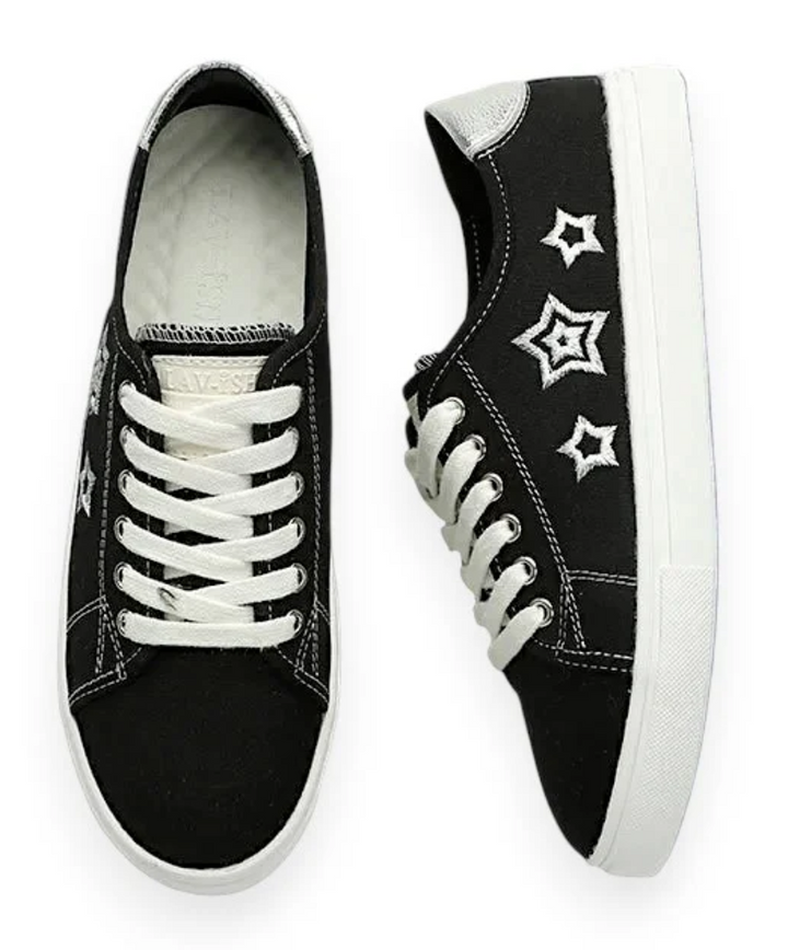 Canvas Star Embroidered Sneakers