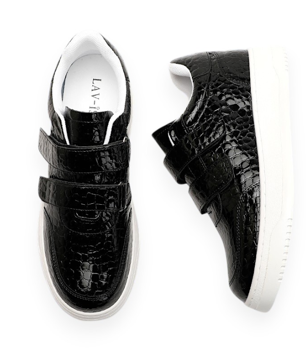 Croc Print PU Velcro Sneakers