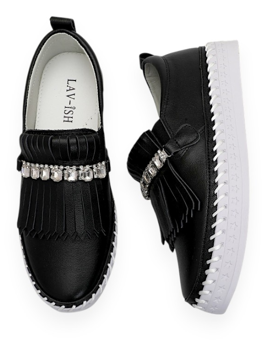 Fringe Detail Leather Loafer