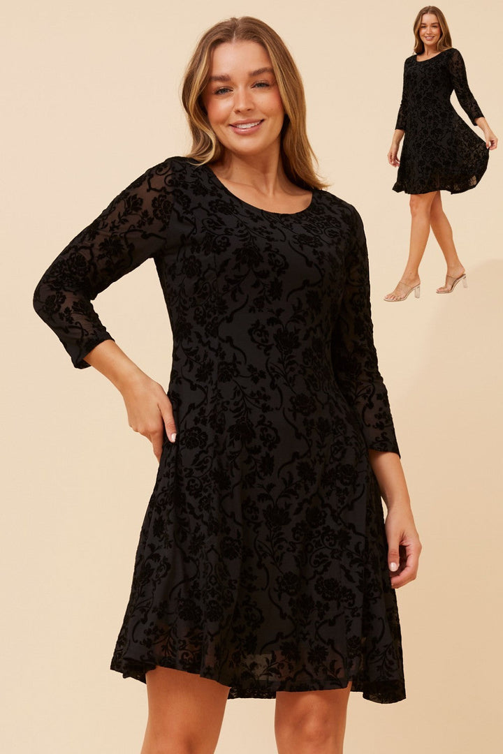 Devoré Fit &amp;amp; Flare Dress
