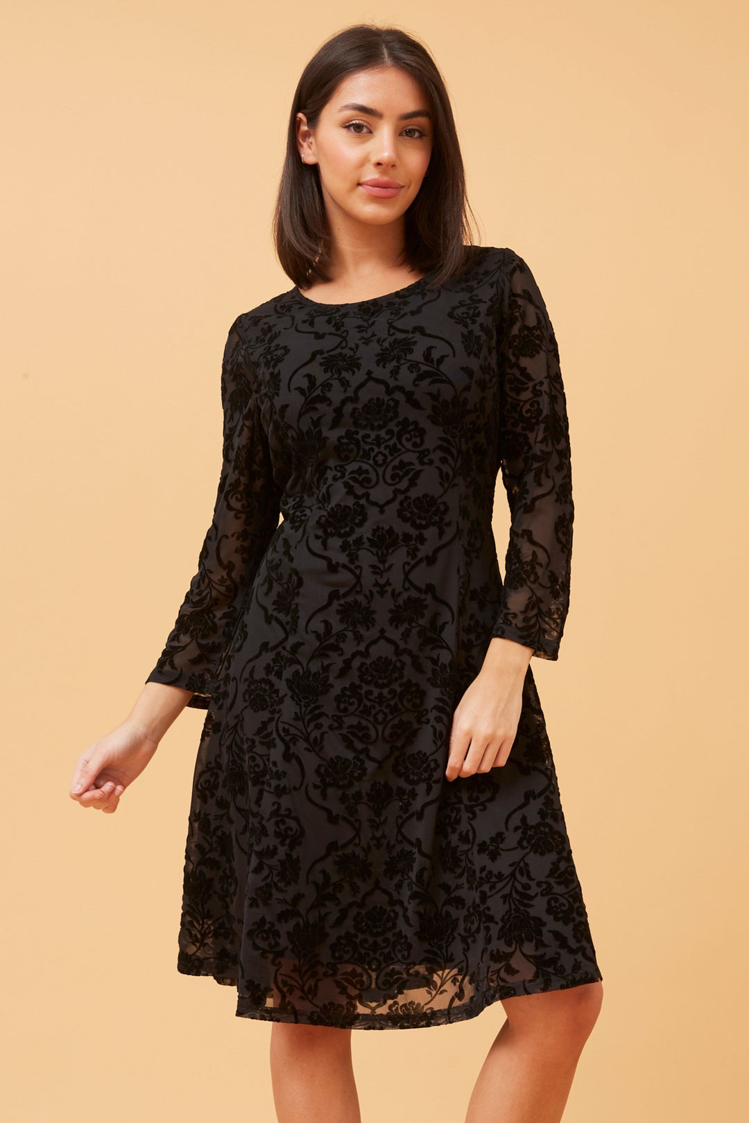 Devoré Fit &amp;amp; Flare Dress