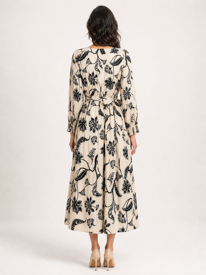 Sunny Girl black floral wrap maxi dress