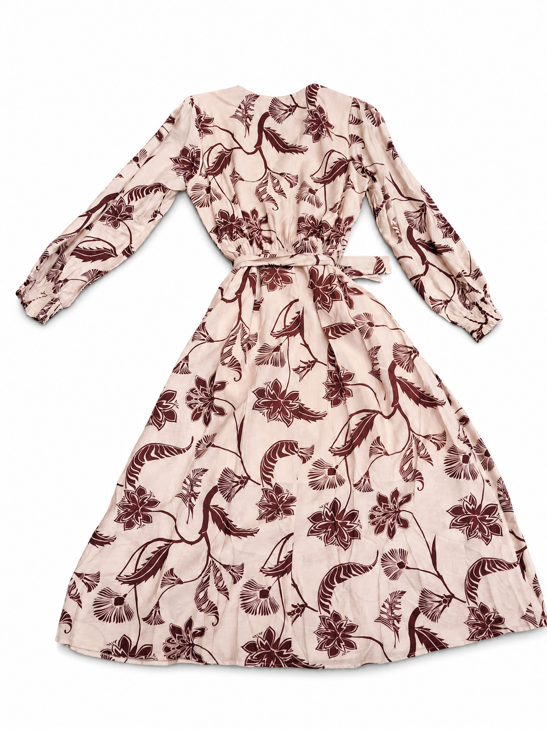 Sunny Girl burgundy floral wrap maxi dress