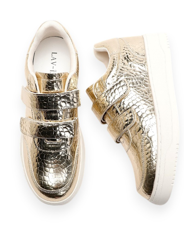 Croc Print PU Velcro Sneakers