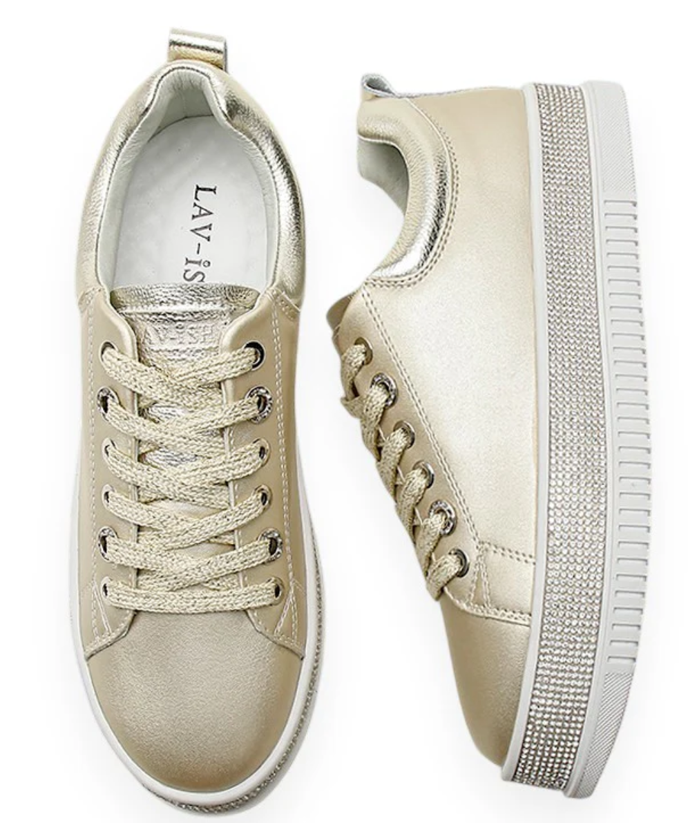 Silver Leather Lux Sneakers