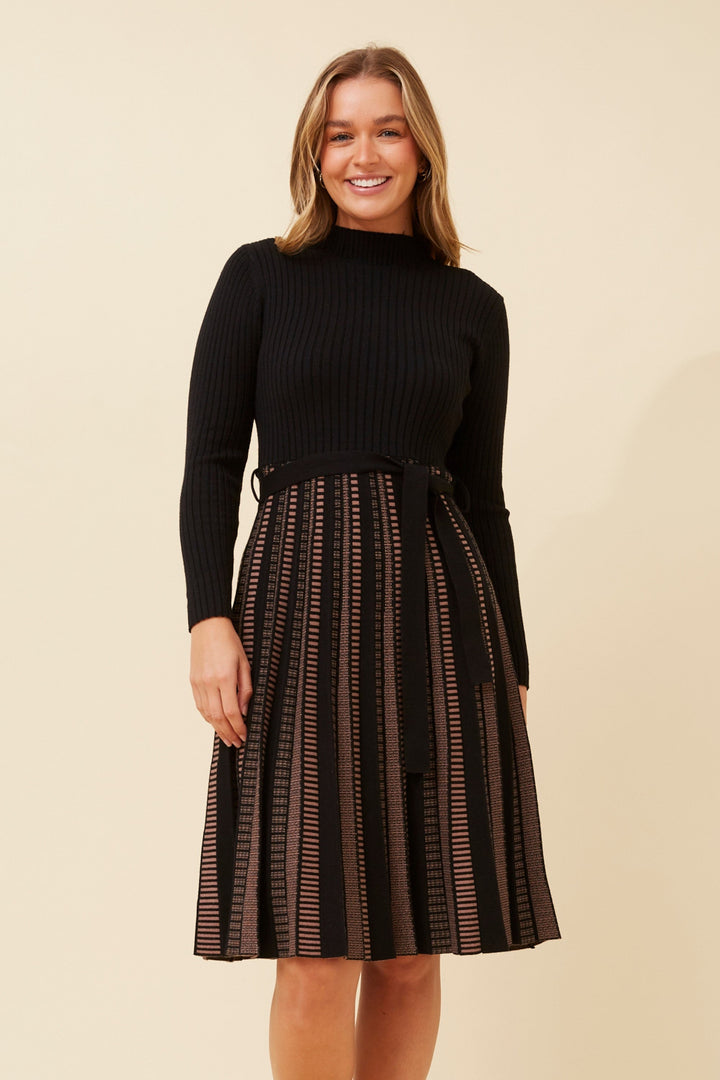 Knit Contrast Dress