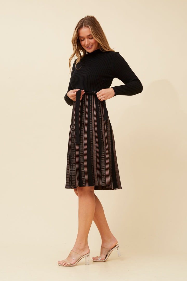Knit Contrast Dress