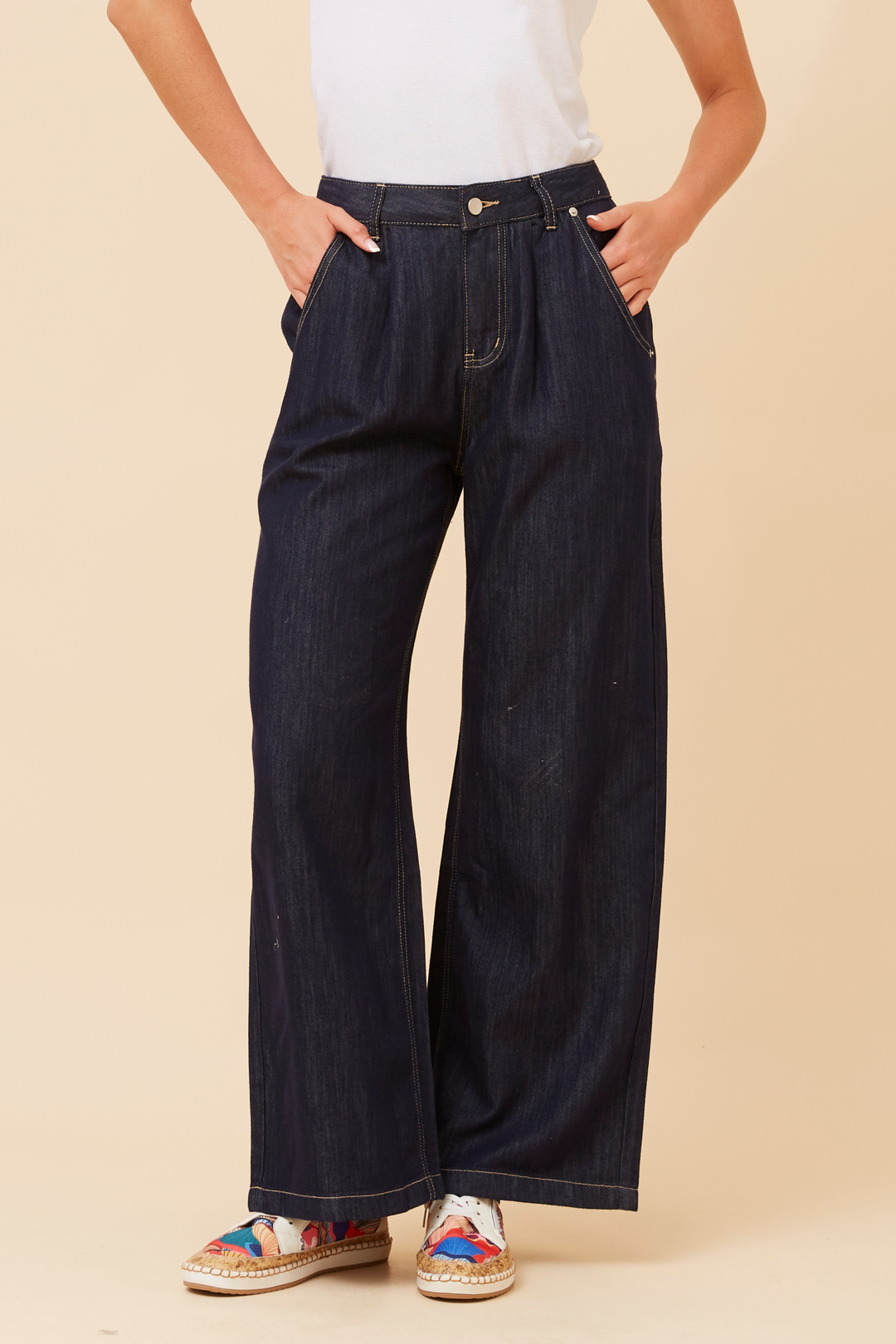 Dark Denim Wide-Leg Jeans