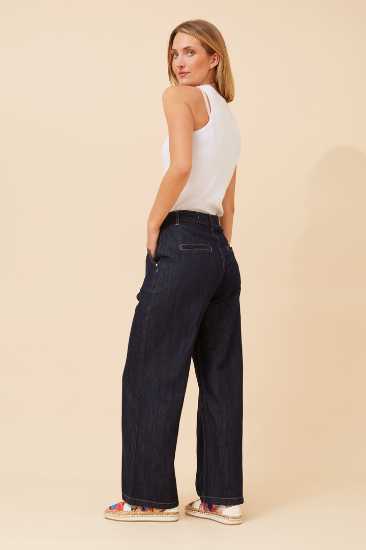 Dark Denim Wide-Leg Jeans