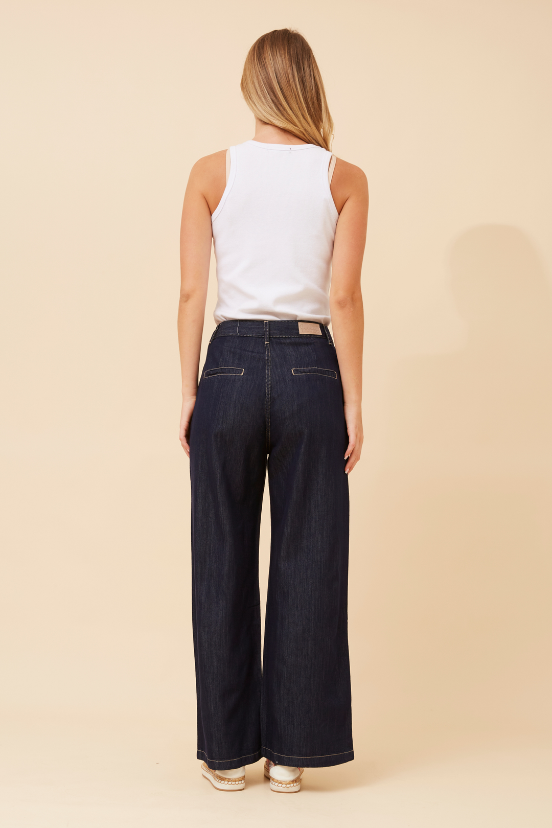 Dark Denim Wide-Leg Jeans