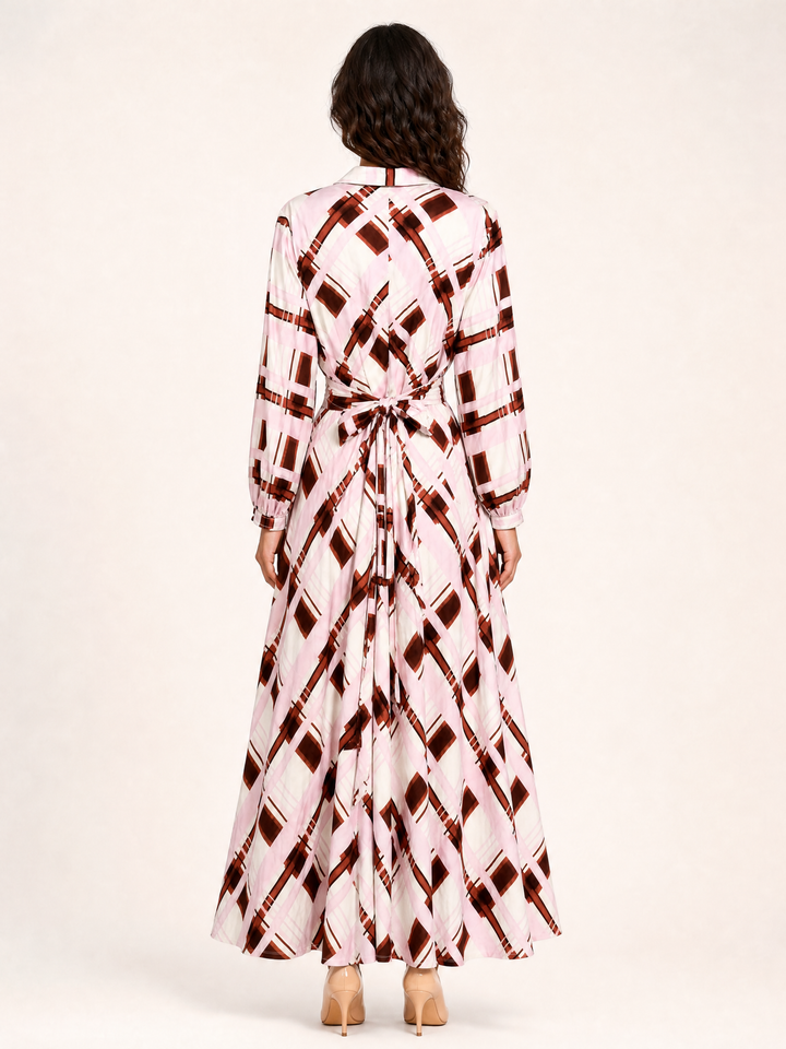Sunny Girl pink check shirt dress