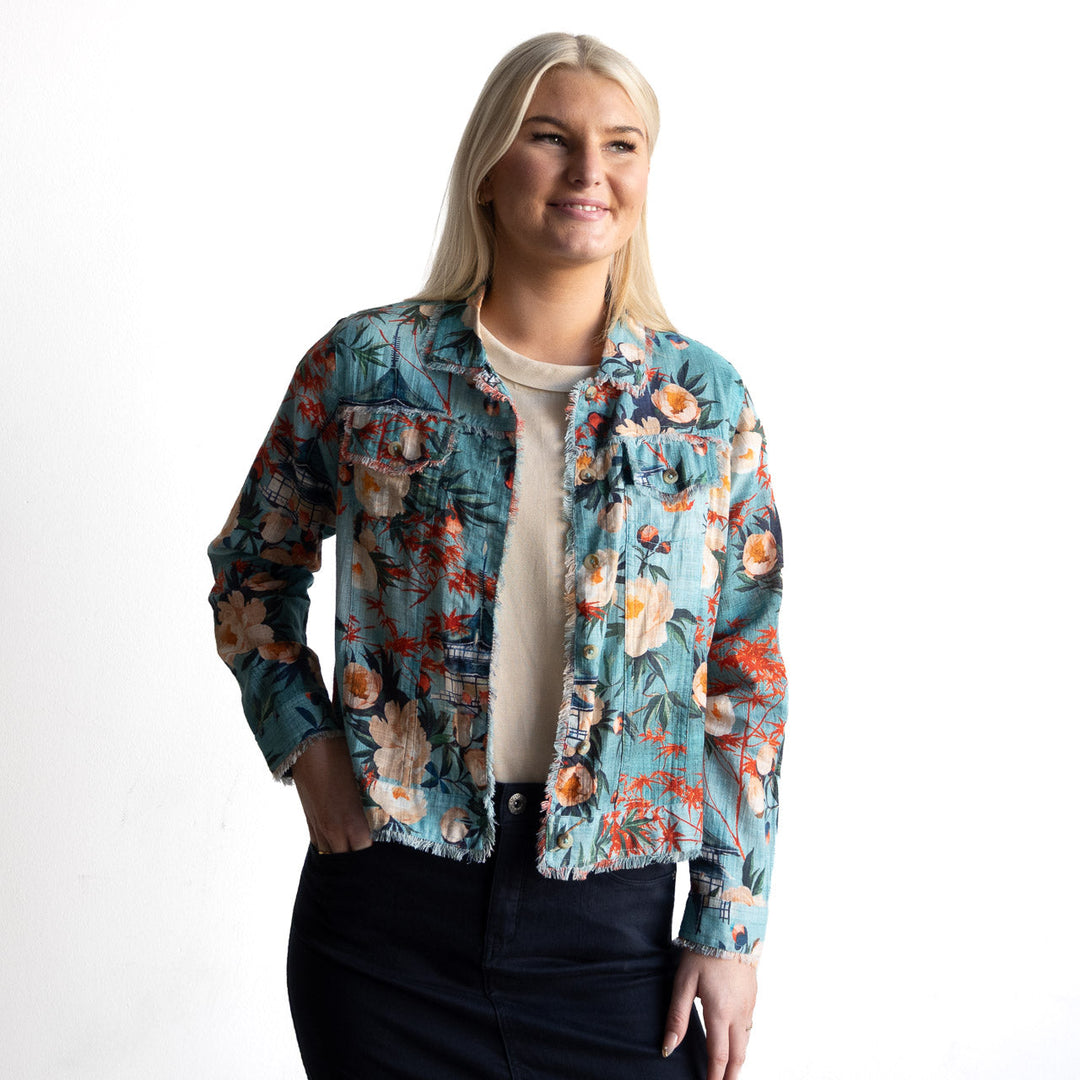 Orientique Gordes Jacket Fringe - Sub Print