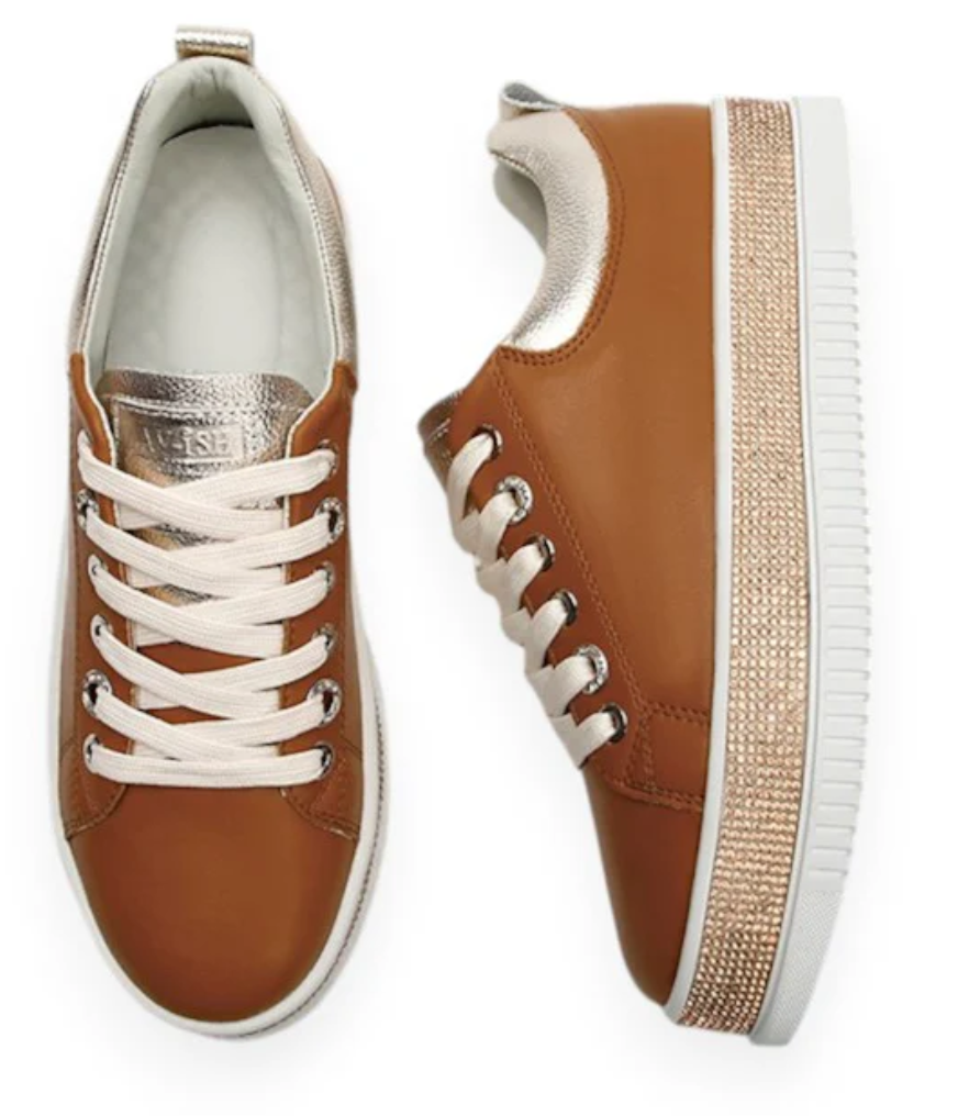 Silver Leather Lux Sneakers
