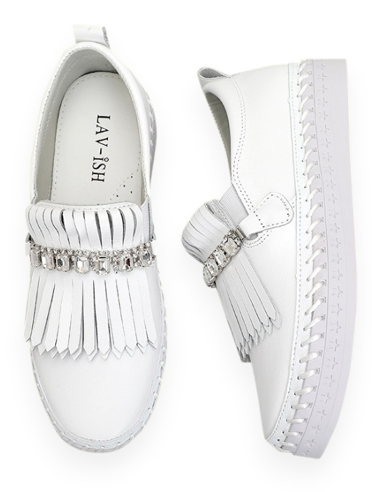Fringe Detail Leather Loafer