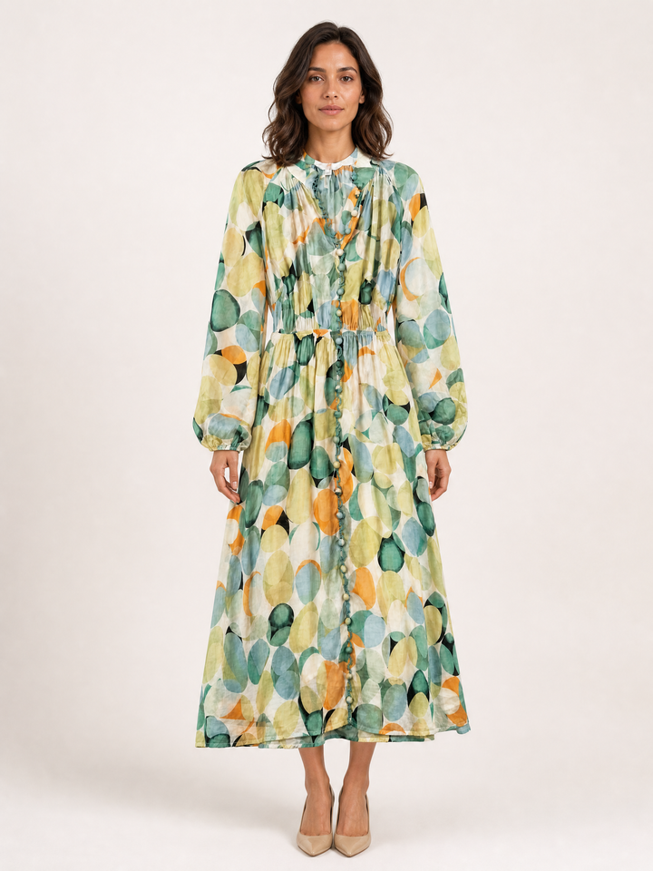 Sunny Girl green multi print maxi dress