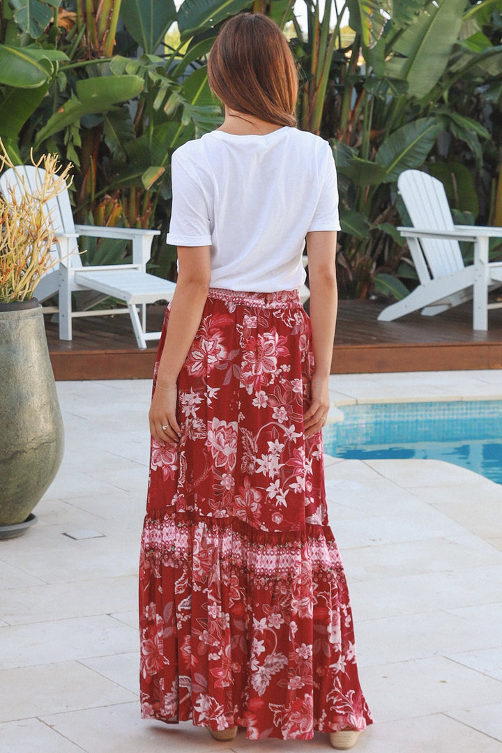 Fiona Skirt, Red Print