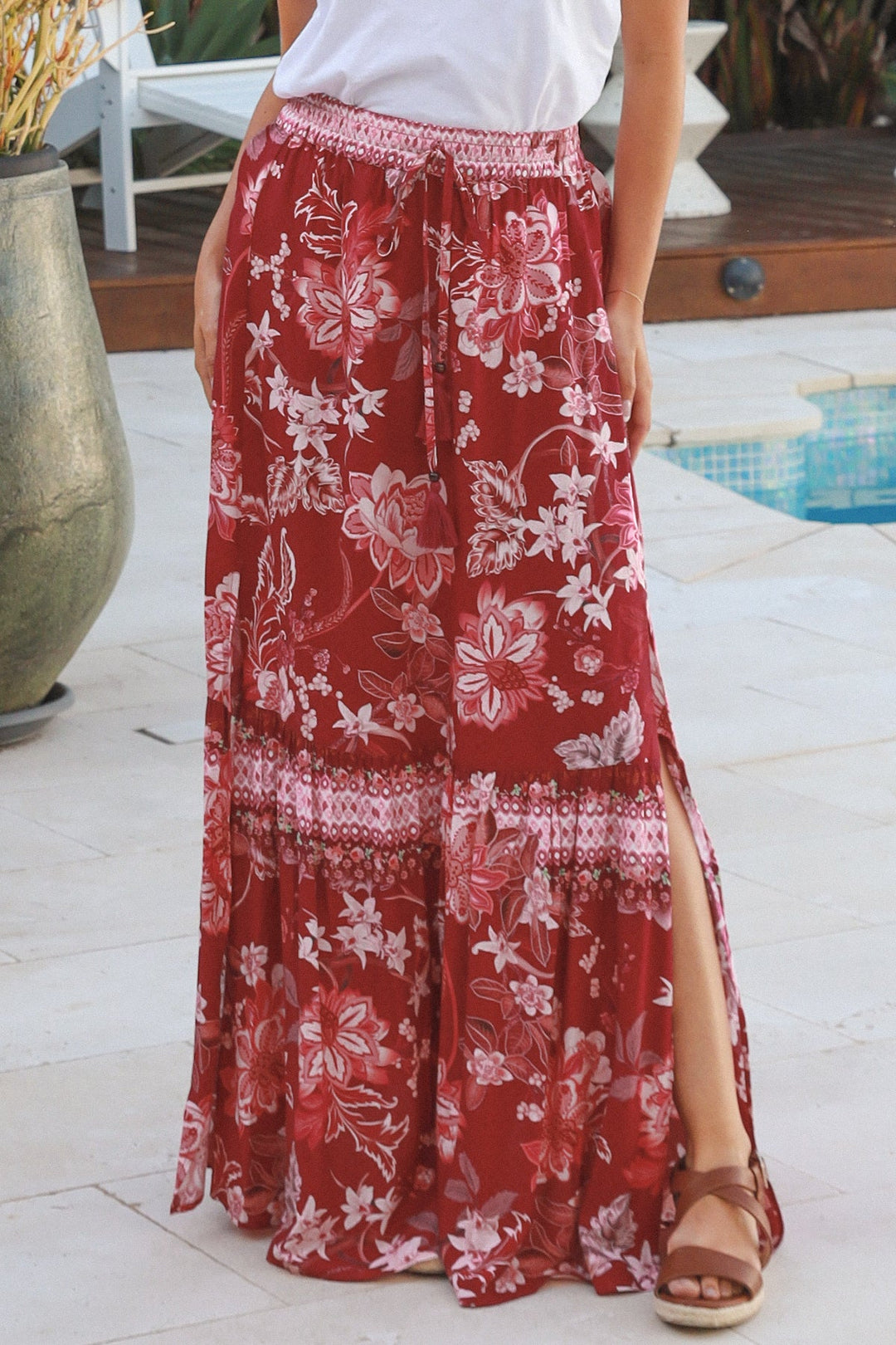 Fiona Skirt, Red Print