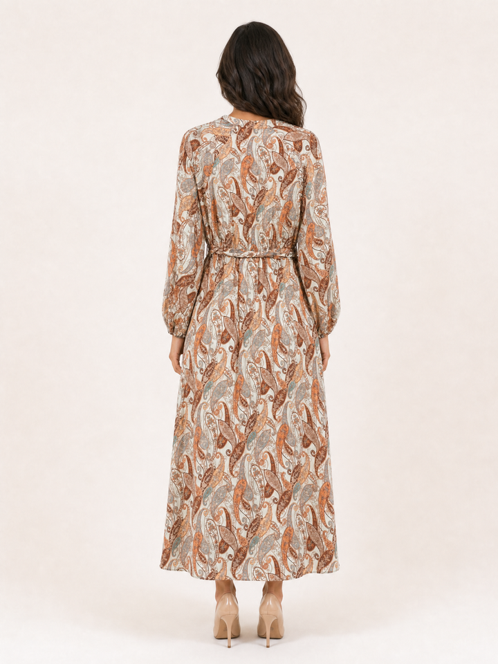 Sunny Girl paisley print tie-waist maxi dress