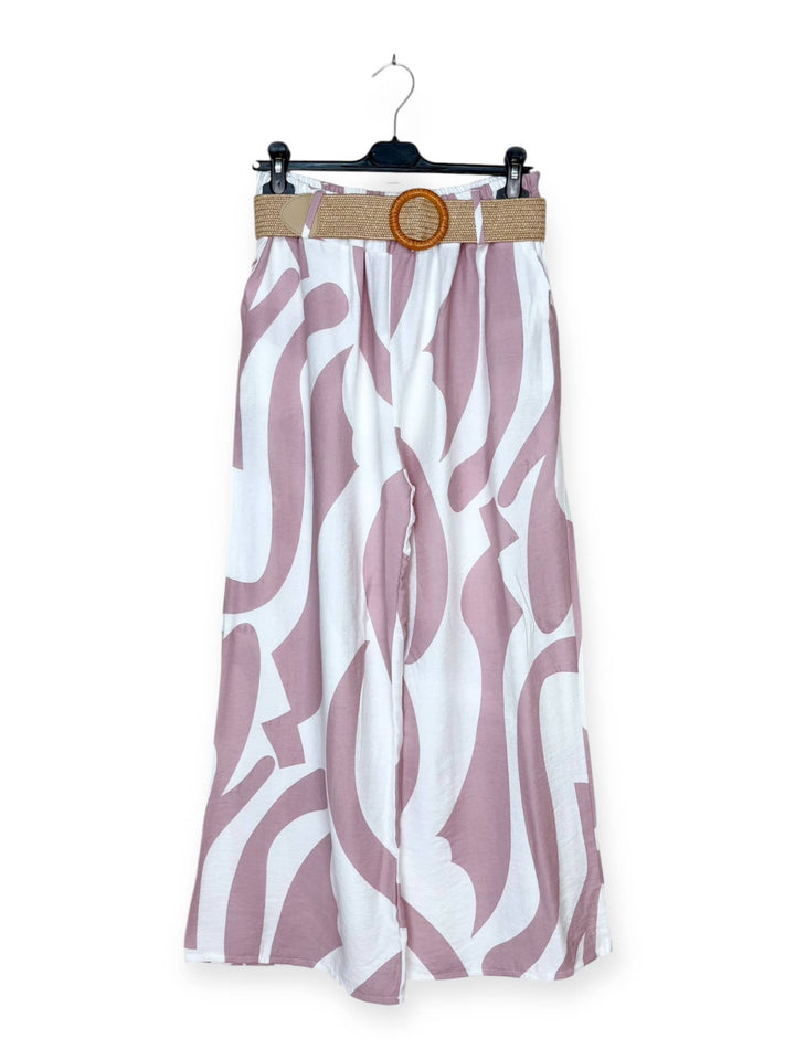Pants with abstract pattern