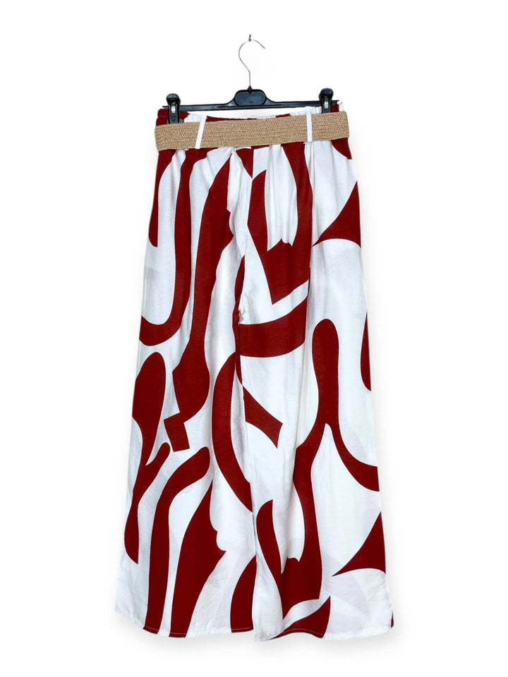 Pants with abstract pattern