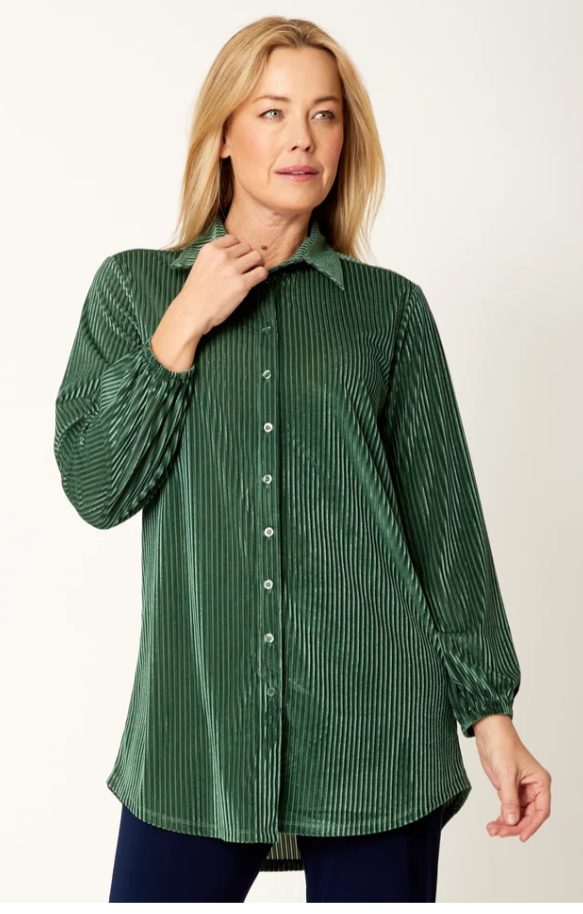Corded Velour Shirt - Forest