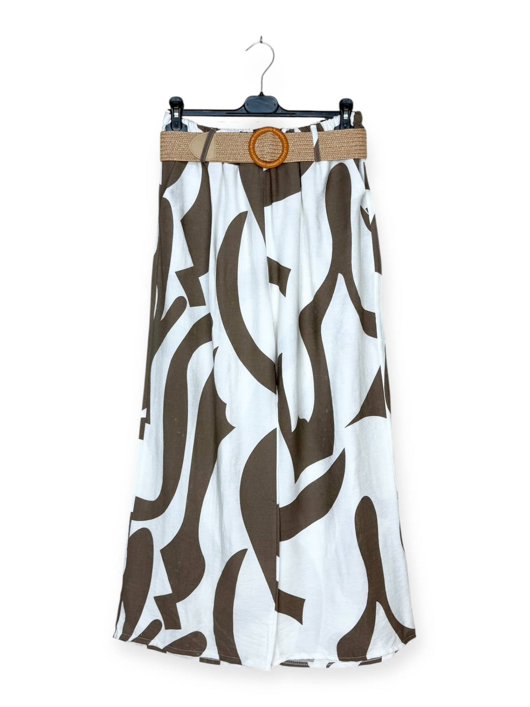Pants with abstract pattern
