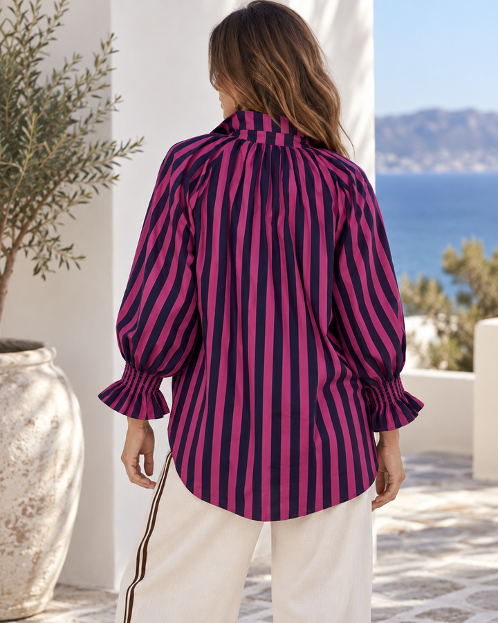 Kiik Luxe oversized cotton shirt in magenta
