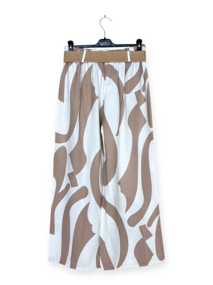 Pants with abstract pattern