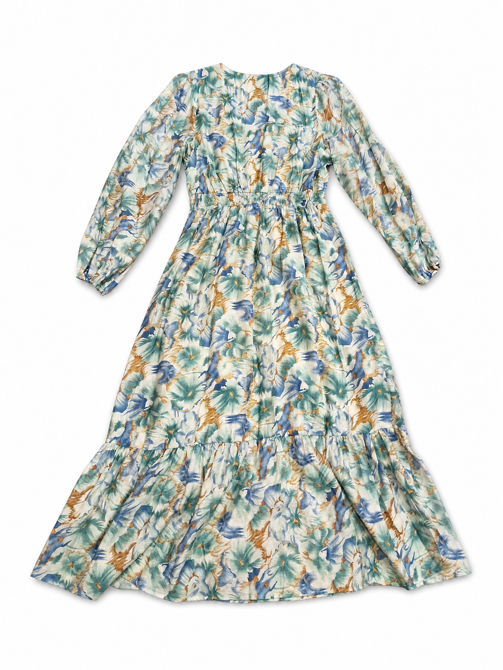 Sunny Girl aqua floral wrap maxi dress