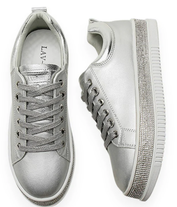 Silver Leather Lux Sneakers