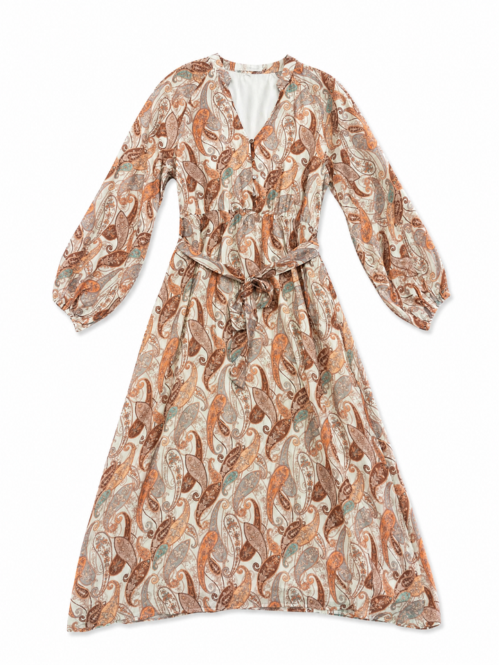 Sunny Girl paisley print tie-waist maxi dress