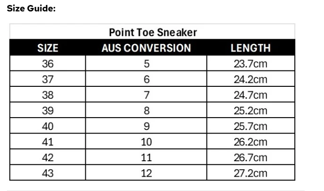 Black Point Toe Leather Sneakers