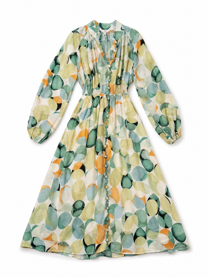 Sunny Girl green multi print maxi dress