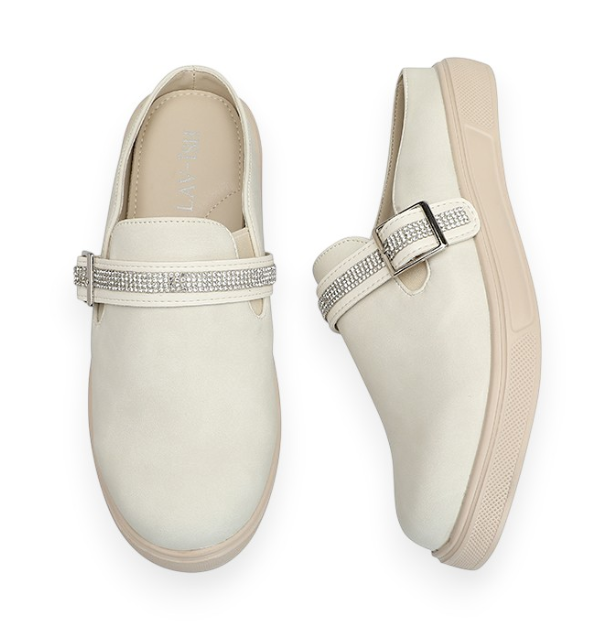 Bling Cross Strap Comfort Mules