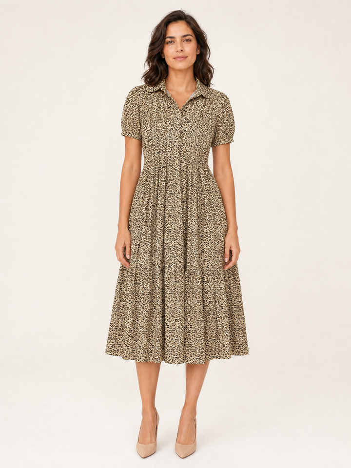 Sunny Girl leopard print shirt dress